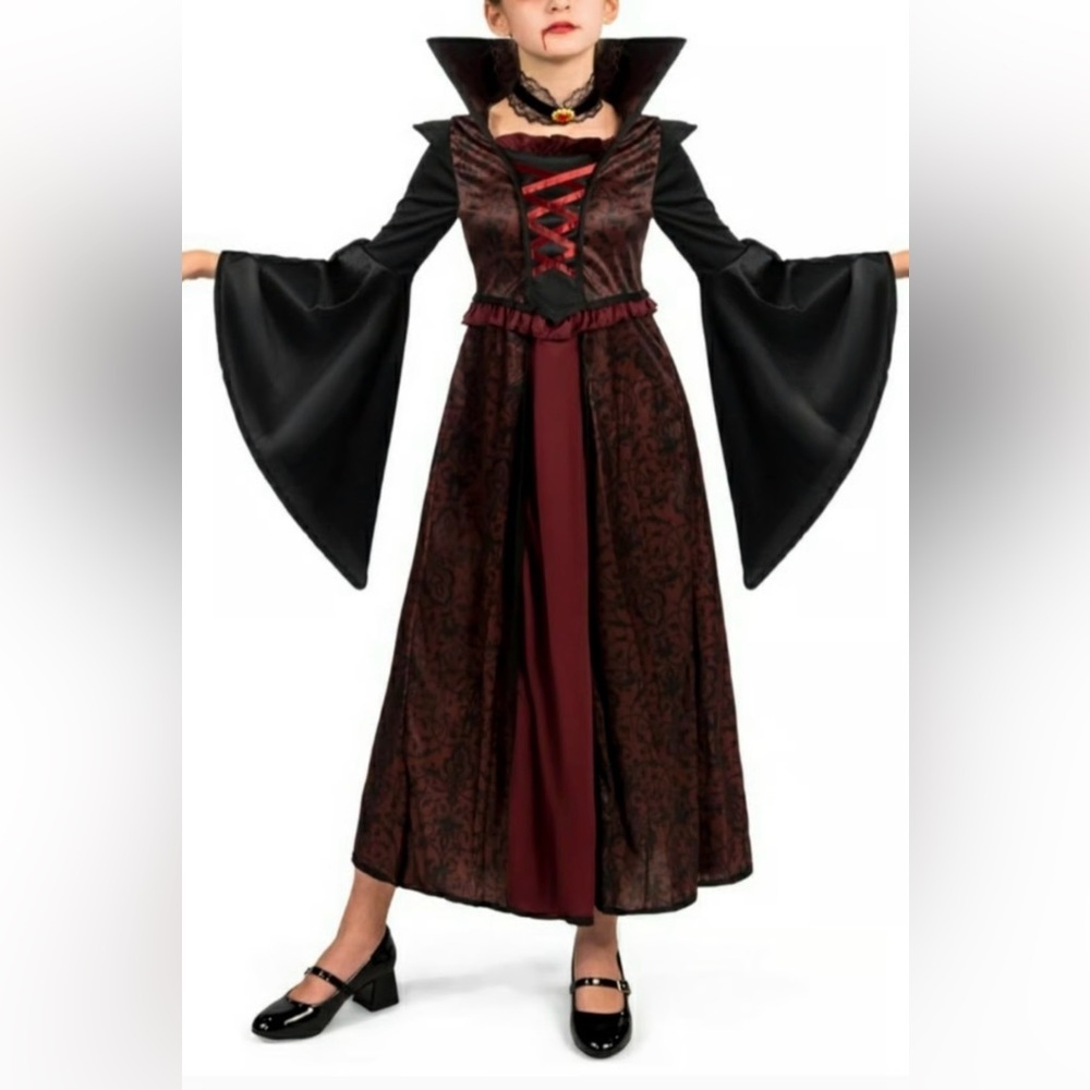 Vintage Victorian Vampire Halloween Costume Girls size small Dress whimsygoth